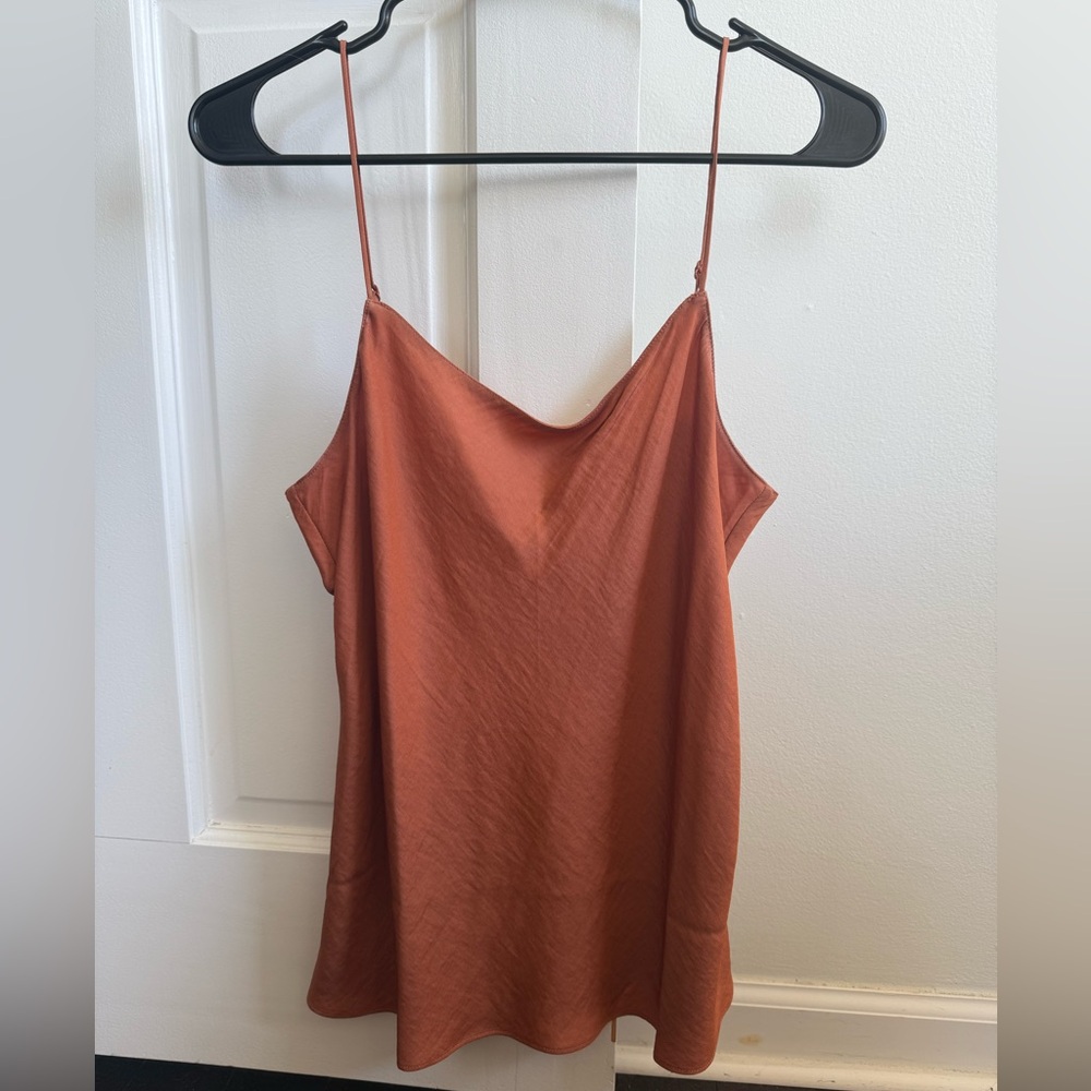 Banana Republic Satin Burnt Orange Blouse